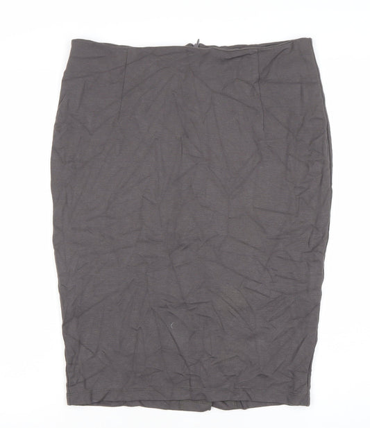 Kettlewell Women’s Grey L Pencil Skirt Stretch Knee Length