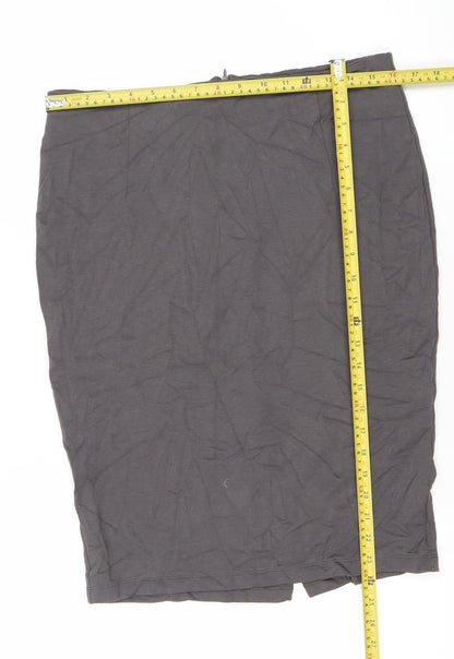 Kettlewell Women’s Grey L Pencil Skirt Stretch Knee Length