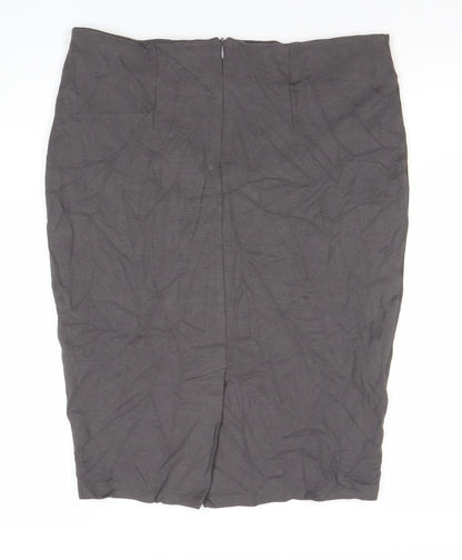 Kettlewell Women’s Grey L Pencil Skirt Stretch Knee Length