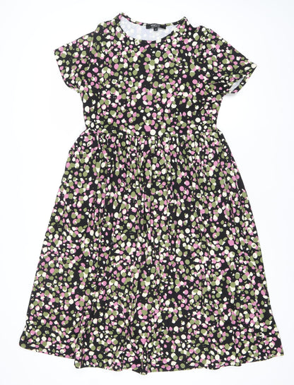 Simply Be Women’s Black Floral Fit & Flare Dress Size 12