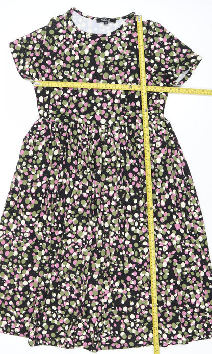 Simply Be Women’s Black Floral Fit & Flare Dress Size 12