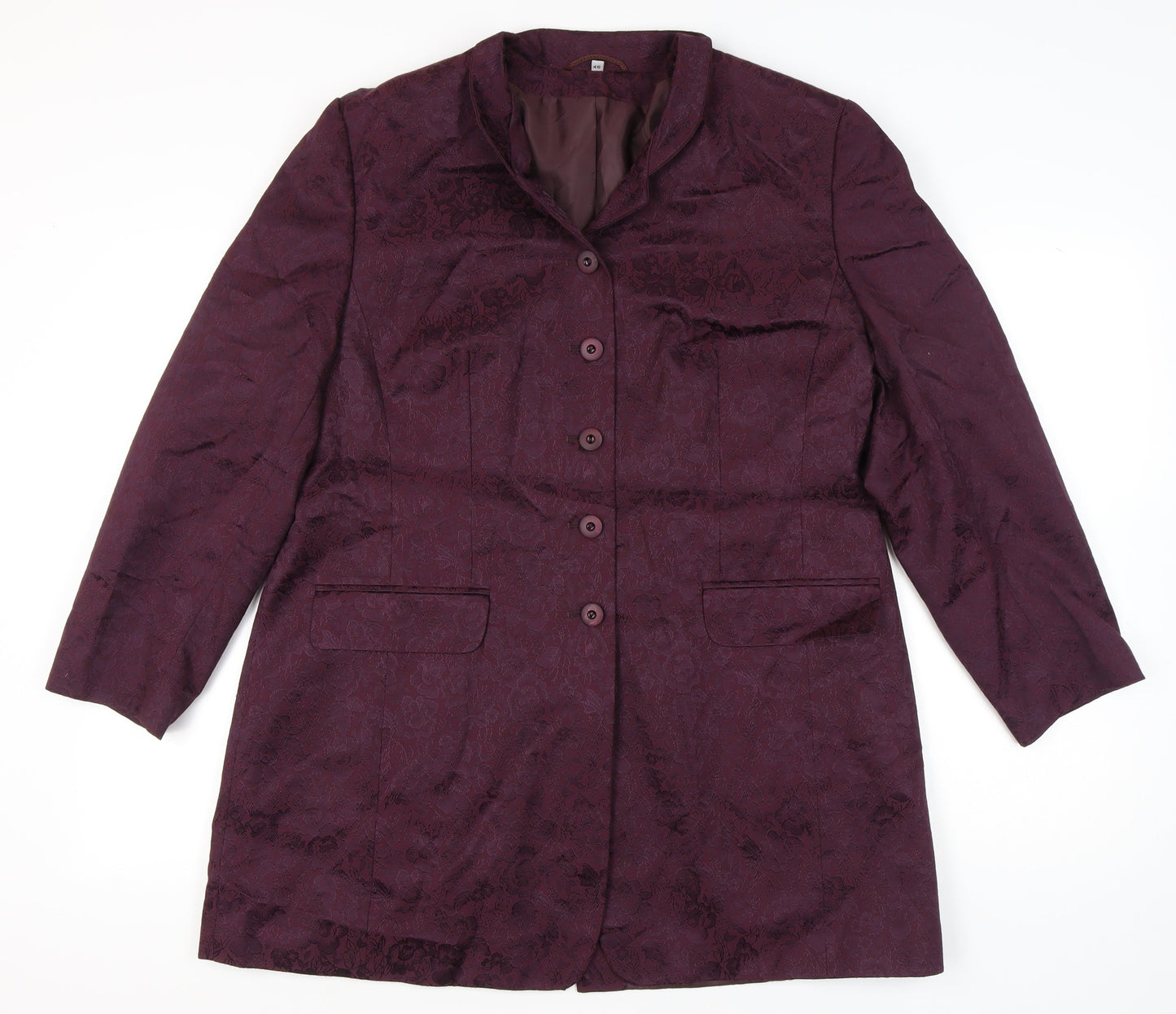 C&A Women Purple Jacquard Suit Jacket UK 18 Workwear Formal