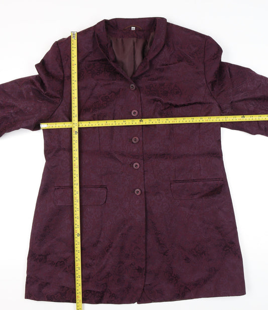 C&A Women Purple Jacquard Suit Jacket UK 18 Workwear Formal