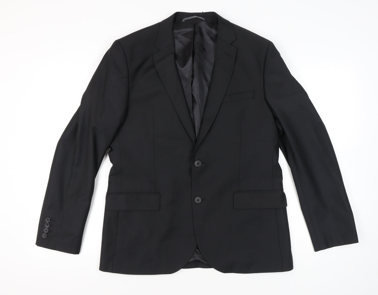 Jacamo Men Black 42R Regular Fit Blazer Jacket Wool Blend