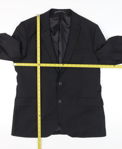 Jacamo Men Black 42R Regular Fit Blazer Jacket Wool Blend