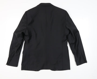 Jacamo Men Black 42R Regular Fit Blazer Jacket Wool Blend