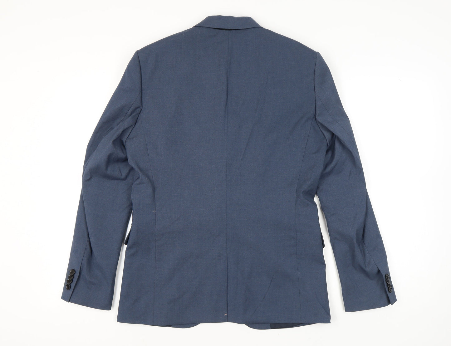 H&M Men’s Blue Slim Fit Blazer Jacket 40R Notch Lapel Two Button