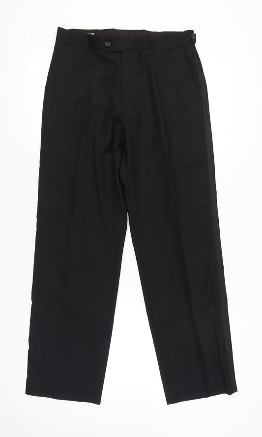 Taylor & Wright Men’s Black 32R Dress Pants Formal Trousers