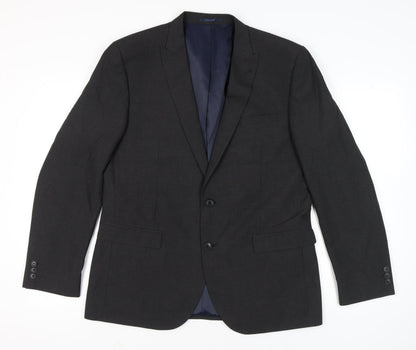 Next Men’s Black Blazer Jacket 44” Chest Regular Fit Two-Button Formal