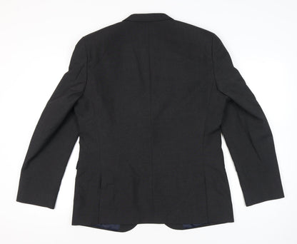 Next Men’s Black Blazer Jacket 44” Chest Regular Fit Two-Button Formal
