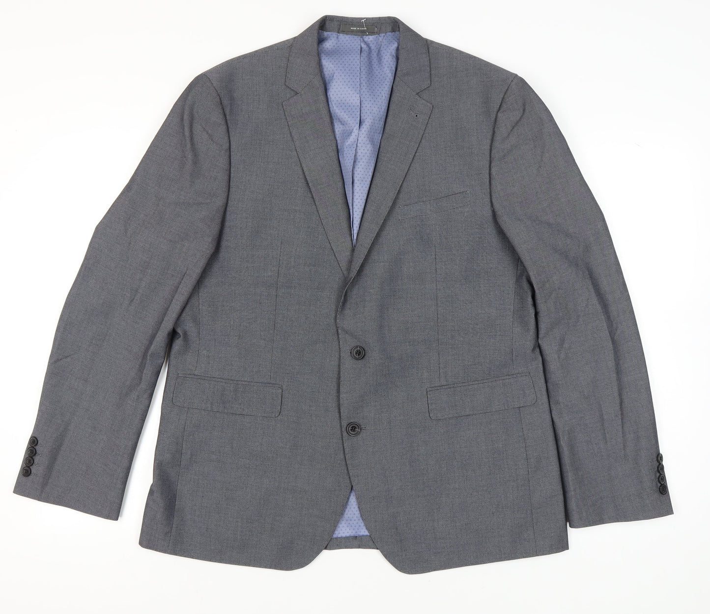 Primark Mens Grey Blazer Jacket Regular Fit Size 44R Smart Formal