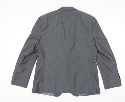 Primark Mens Grey Blazer Jacket Regular Fit Size 44R Smart Formal