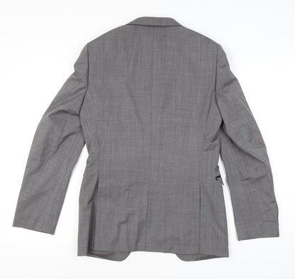 Topman Mens Grey Suit Jacket Blazer 36 Chest Classic Notch Lapel