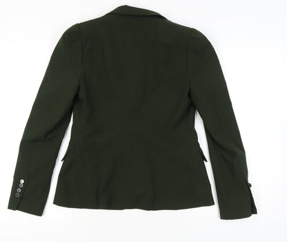 Zara Woman Green Blazer Jacket Size 12 Single Breasted Classic Workwear