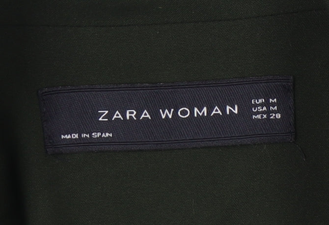 Zara Woman Green Blazer Jacket Size 12 Single Breasted Classic Workwear
