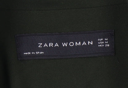 Zara Woman Green Blazer Jacket Size 12 Single Breasted Classic Workwear