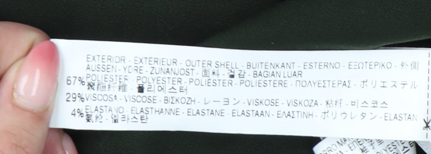 Zara Woman Green Blazer Jacket Size 12 Single Breasted Classic Workwear