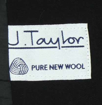 J. Taylor Womens Black Wool Double-Breasted Blazer Size 12