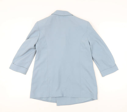 River Island Women Blue Petite Blazer Size 8 Double Breasted