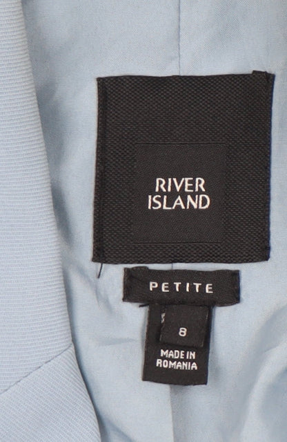 River Island Women Blue Petite Blazer Size 8 Double Breasted