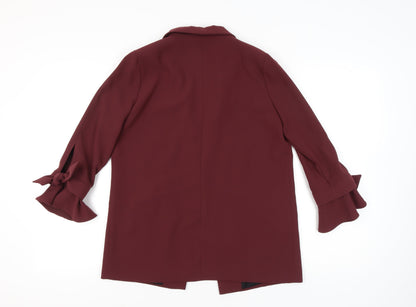 River Island Women Red Size 10 Blazer Mid Length Jacket