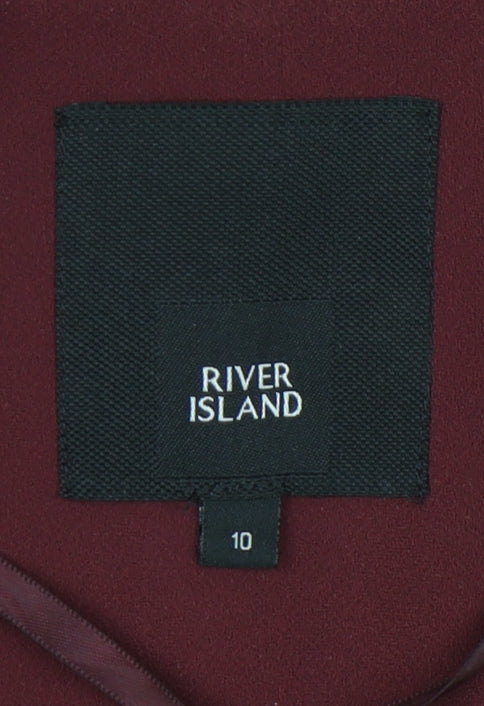 River Island Women Red Size 10 Blazer Mid Length Jacket