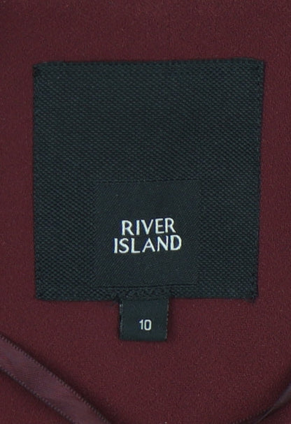 River Island Women Red Size 10 Blazer Mid Length Jacket