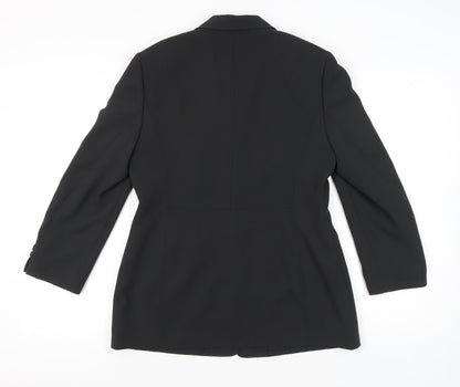 Planet Womens Black Size 12 Regular Fit Three-Button Suit Jacket