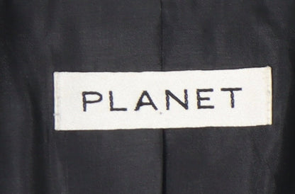 Planet Womens Black Size 12 Regular Fit Three-Button Suit Jacket