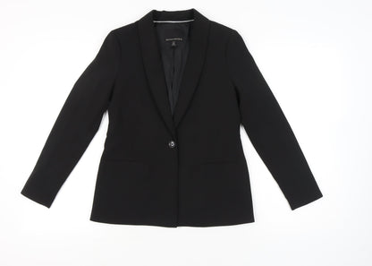 Banana Republic Women Black Petite 2XS Slim Fit One-Button Blazer