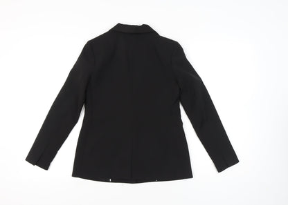 Banana Republic Women Black Petite 2XS Slim Fit One-Button Blazer