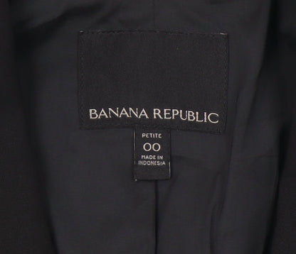 Banana Republic Women Black Petite 2XS Slim Fit One-Button Blazer