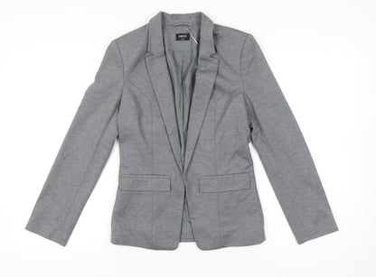 Oasis Women’s Grey Blazer Jacket Size 8 Regular Fit Notch Lapel