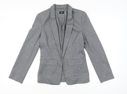 Oasis Women’s Grey Blazer Jacket Size 8 Regular Fit Notch Lapel