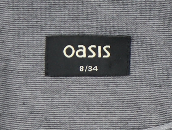 Oasis Women’s Grey Blazer Jacket Size 8 Regular Fit Notch Lapel