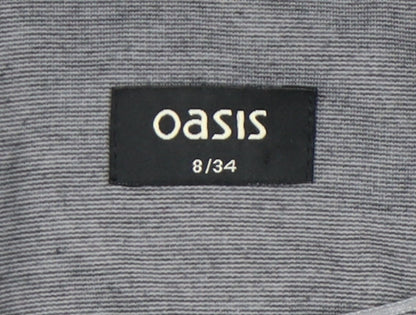 Oasis Women’s Grey Blazer Jacket Size 8 Regular Fit Notch Lapel