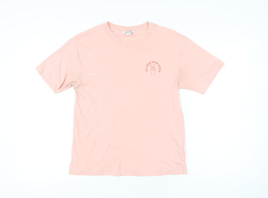 Womens UK Size XS Monki Pink Basic T-Shirt
