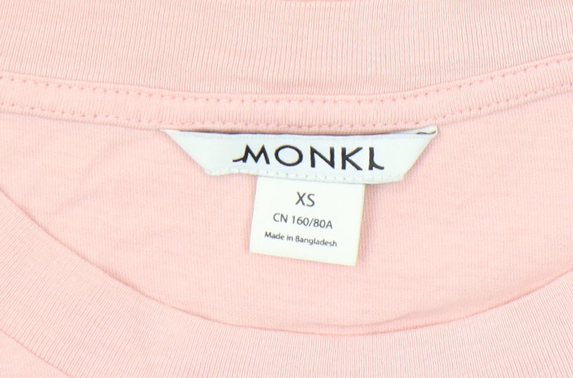 Womens UK Size XS Monki Pink Basic T-Shirt
