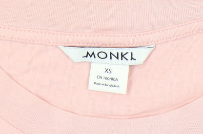 Womens UK Size XS Monki Pink Basic T-Shirt