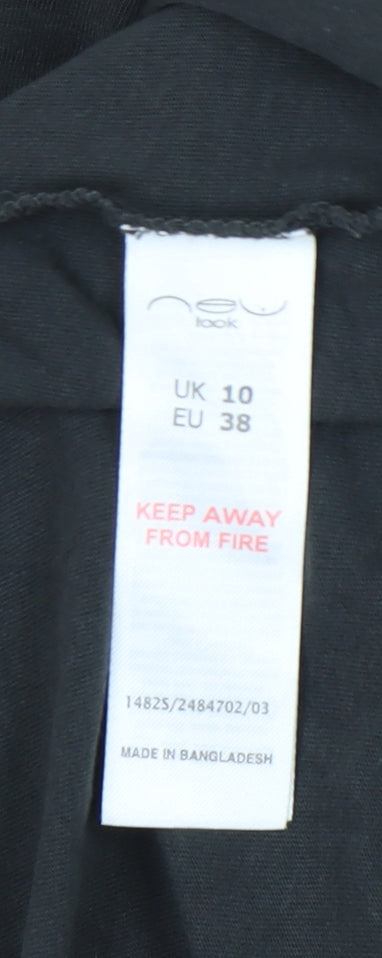 New Look Womens Black Graphic Mexico City T-Shirt Size 10