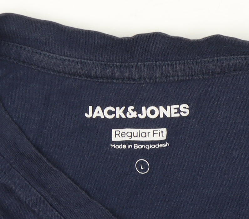 Mens UK Size L JACK & JONES Blue  T-Shirt