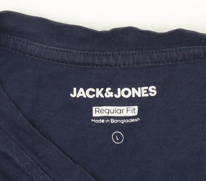 Mens UK Size L JACK & JONES Blue  T-Shirt