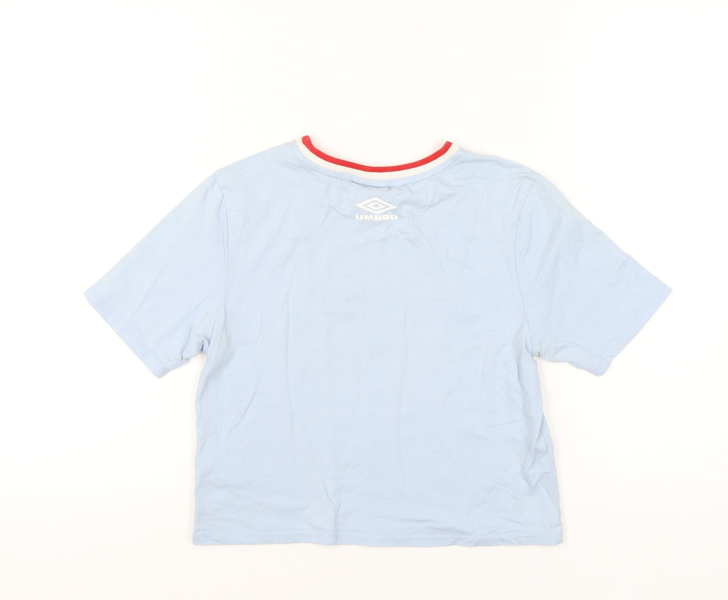 Womens UK Size S Umbro Blue Ringer T-Shirt