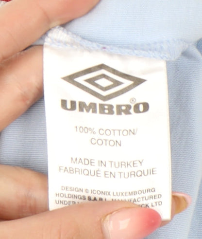 Womens UK Size S Umbro Blue Ringer T-Shirt
