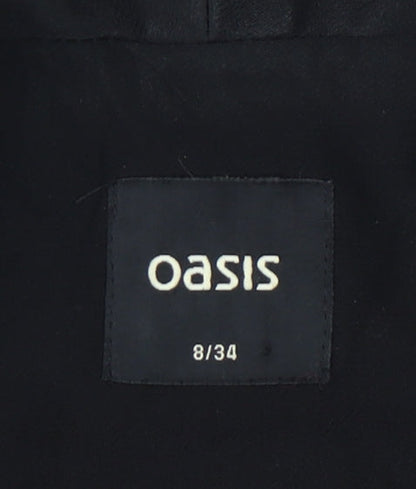 Oasis Women’s Black Blazer Size 8 Shawl Lapel One Button Jacket