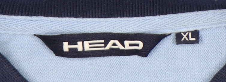 HEAD Mens Blue XL Polo Shirt Cotton Blend Short Sleeve Sports Casual