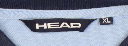HEAD Mens Blue XL Polo Shirt Cotton Blend Short Sleeve Sports Casual