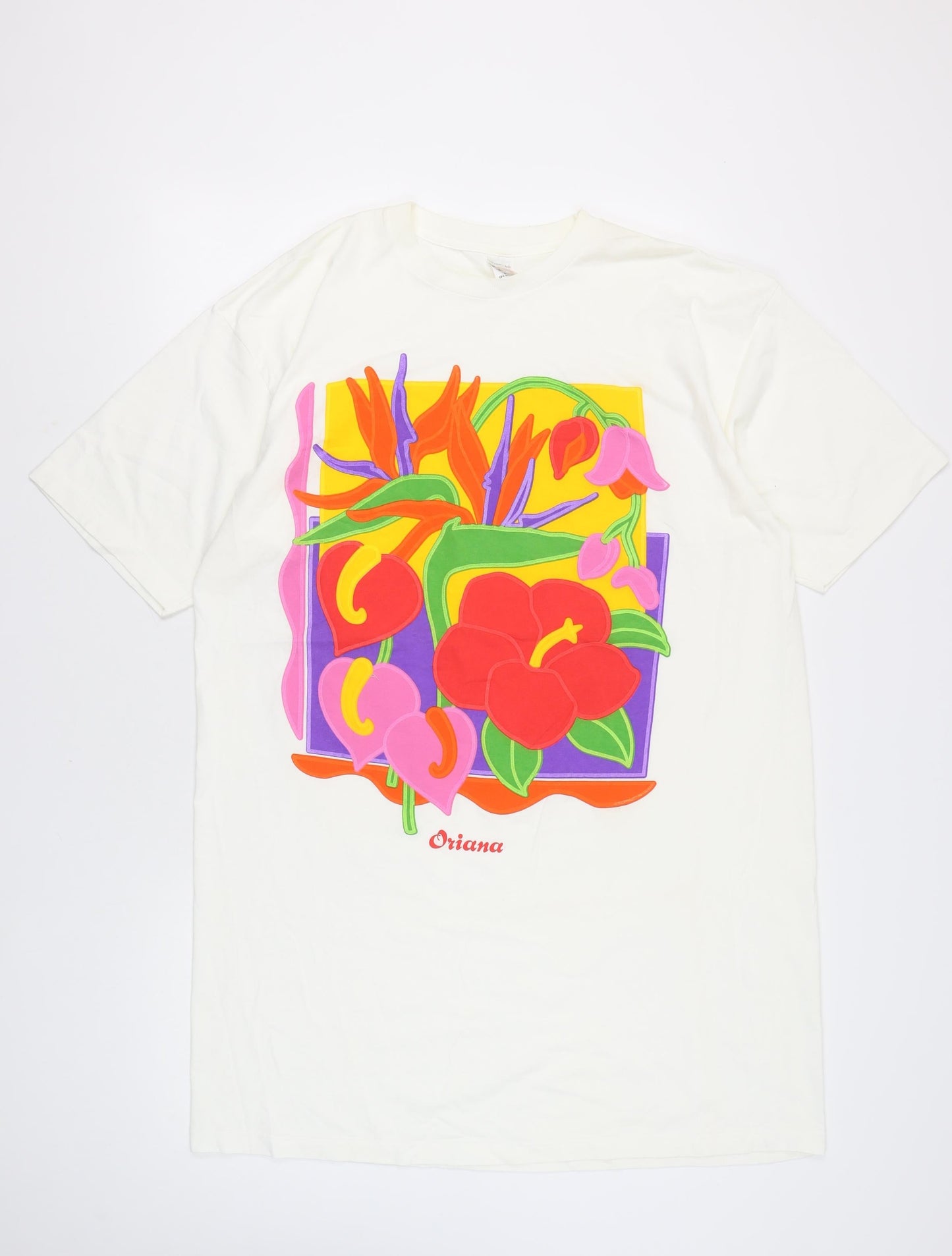 Heartland Apparel Women’s White Floral Graphic T-Shirt One Size
