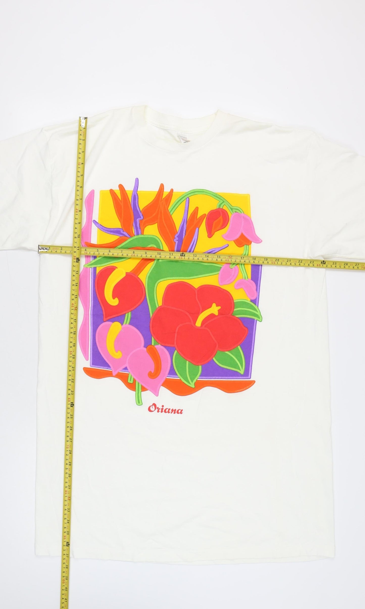Heartland Apparel Women’s White Floral Graphic T-Shirt One Size