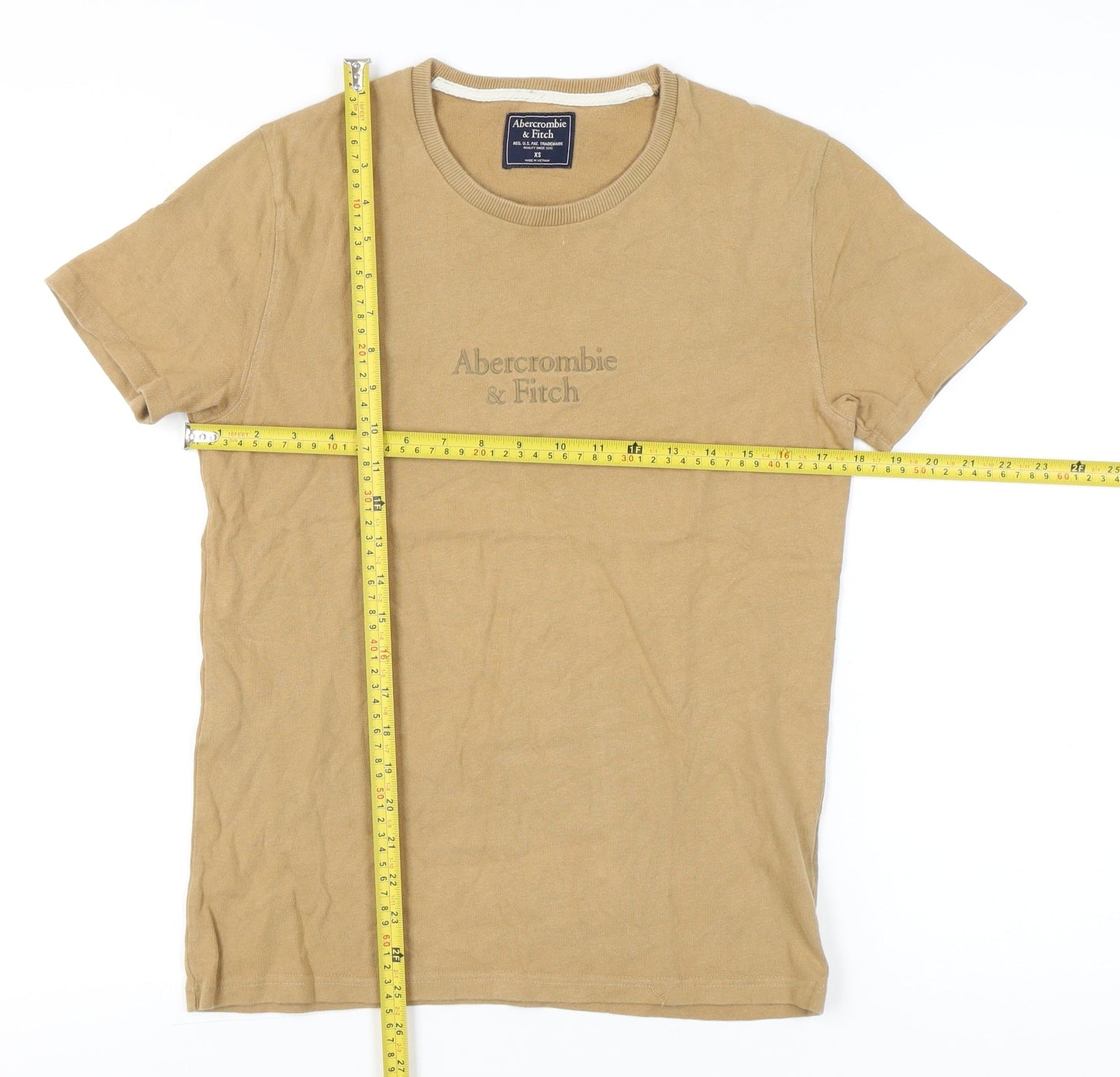 Abercrombie & Fitch Womens Beige XS Short Sleeve Cotton T-Shirt